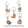 5Pcs 5 Styles Cute Cartoon PVC Plastic Dog Pendant Keychain KEYC-YW0001-18-3