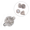 Alloy Rhinestone Magnetic Clasps with Loops BSAHH052-1