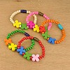 Colorful Wood Bracelets for Kids BJEW-JB00740-1