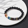 Dyed Colorful Natural Lava Rock Beaded Stretch Bracelets BJEW-JB09683-01-2