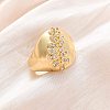 Brass Micro Pave Clear Cubic Zirconia Cuff Rings for Women RJEW-U043-03G-1