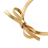 Bowknot 304 Stainless Steel Herringbone Chain Bracelets for Women BJEW-Q342-01G-2