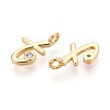 Brass Micro Pave Cubic Zirconia Charms KK-N263-97G-T-2
