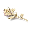 Flower Alloy Colorful Rhinestone Brooches JEWB-C037-35G-3