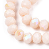 Electroplate Opaque Solid Color Glass Beads Strands EGLA-A034-P3mm-L20-2