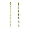 Cubic Zirconia Rectangle Dangle Stud Earrings EJEW-P206-03G-01-1