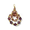 Imitation Austrian Crystal Beads with Eco-Friendly Copper Wire and Brass Beads Pendants PALLOY-JF03285-02-1