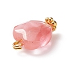 Cherry Quartz Glass Charms PALLOY-JF01863-05-5