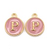 Golden Plated Alloy Enamel Charms X-ENAM-S118-07P-1