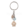 Synthetic Turquoise & Shell Pendant Keychain KEYC-JKC00654-4