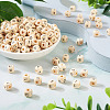 Kissitty 250Pcs 5 Styles Printed Natural Schima Wood Beads WOOD-KS0001-22-14