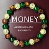Round Natural Tiger Eye & Glass Beads Stretch Bracelets for Girl Women FS-WGE0C43-06-1