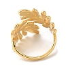 Leaf Brass Open Cuff Rings RJEW-U008-48G-3