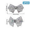 Glass Rhinestone Bowknot Shoe Decorations AJEW-WH0323-24B-3