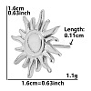 Non-Tarnish Fashionable Sun 304 Stainless Steel Stud Earrings for Women HA8439-5-1