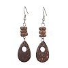 Teardrop Natural Coconut Dangle Earrings for Women EJEW-JE05891-1
