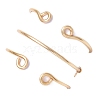 3Pcs Copper Wire Wrapped Gemstone Faceted Round Bead Finger Rings for Women RJEW-JR00887-7