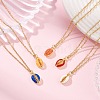 Alloy Enamel Shell Shape Pendant 304 Stainless Steel Cable Chain Necklaces for Women NJEW-JN05421-1