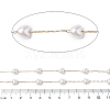 ABS Imitation Pearl Heart Beaded Chains CHS-A015-03G-2