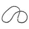 Round Cuboid Synthetic Non-Magnetic Hematite Beaded Necklaces NJEW-R020-05-4