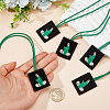 5Pcs Non-woven Fabrics Rectangle with Saint Pendant Necklaces NJEW-DC0001-30-3