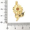 Brass Micro Pave Cubic Zirconia with Resin Pendants KK-G517-05G-02-3