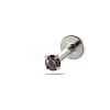 G23 Titanium Steel Cubic Zirconia 17 Gauge Flat Round Threadless Labrets WG94BD7-21-1