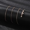 1mm Rack Plating Brass Box Chain Adjustable Slider Necklaces for Women Men MAK-L044-02RG-2