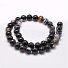 Natural Black Agate Bead Strands G-G962-10mm-12-2