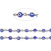 3.28 Feet Handmade Evil Eye Lampwork Round Beaded Chains X-CHC-G009-B-B05-1