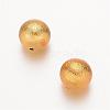 Round Matte Brass Beads KK-D509-04-2