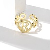 Brass Open Cuff Rings for Women RJEW-K289-01G-R-2