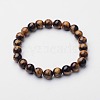 Natural Tiger Eye Beaded Stretch Bracelets BJEW-F203-04-6