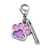 Dog Paw Print Alloy Enamel Pendant Decoration HJEW-JM02495-02-1