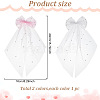 GOMAKERER 2Pcs 2 Colors Bowknot Long Mesh Tulle Bridal Veils with Hair Barrettes & Imitation Pearl OHAR-GO0001-10-2