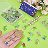 50Pcs Glass Flower Pendants FIND-SC0020-56-3