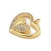 Rack Plating Brass Micro Pave Cubic Zirconia Pendants KK-C074-67G-2