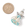 Pearlized Glass Pearl Beads  Pendants PALLOY-MZ00487-02-2