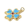 Brass Micro Pave Medium Violet Red Cubic Zirconia Pendants CU-CBA9CBD-07G-2