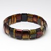 Classic Elastic Natural Gemstone Rectangle Beaded Stretch Bracelets BJEW-L333-11-1