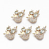 Brass Micro Pave Cubic Zirconia Pendants KK-S359-004-RS-1