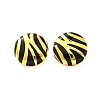 Brass Enamel Stud Earrings EJEW-B120-02G-02-2