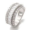 Clear Cubic Zirconia Wide Open Cuff Ring RJEW-L123-007P-1