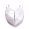 Spray Painted Alloy Heart Split Pendants PALLOY-B007-01B-1