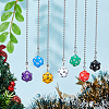 7Pcs 7 Colors Dice Acrylic Charms Ceiling Fan Pull Chain Extenders HJEW-DC00015-5