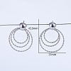 Triple Circle Brass Stud Earrings AK0462-3