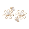 Brass with Glass Dangle Earrings for Women EJEW-JE05902-4