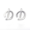 Non-Tarnish 304 Stainless Steel Letter Charms X-STAS-F039-01D-P-1