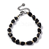 Synthetic Blue Goldstone Beaded Bracelets for Women G-P563-07P-13-4