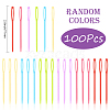 100Pcs Child Plastic Knit Needles Sewing Knitting Cross Stitch TOOL-SP0001-10-2